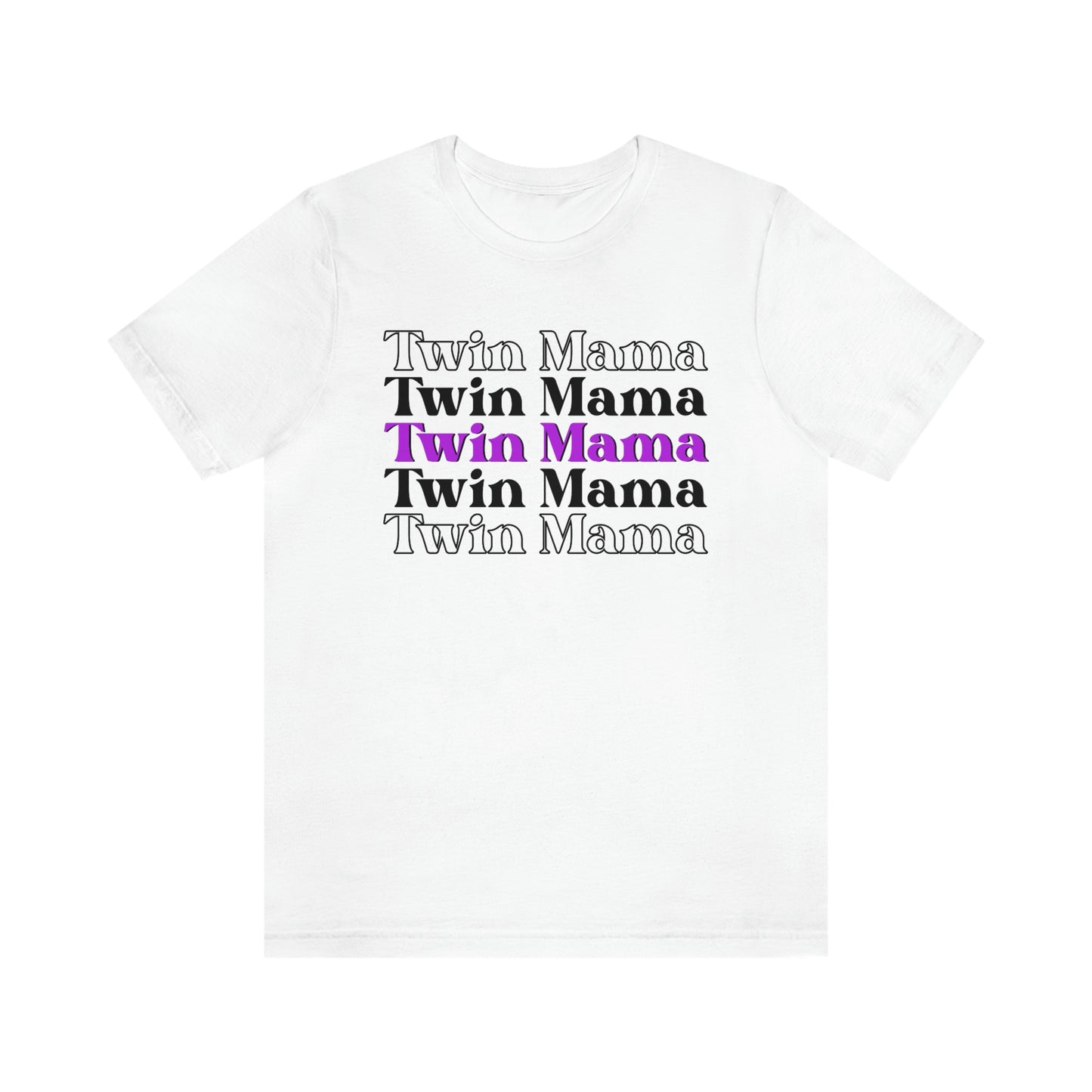 Twin Mama Purple Retro Style Unisex Jersey Short Sleeve Tee Small-3XL
