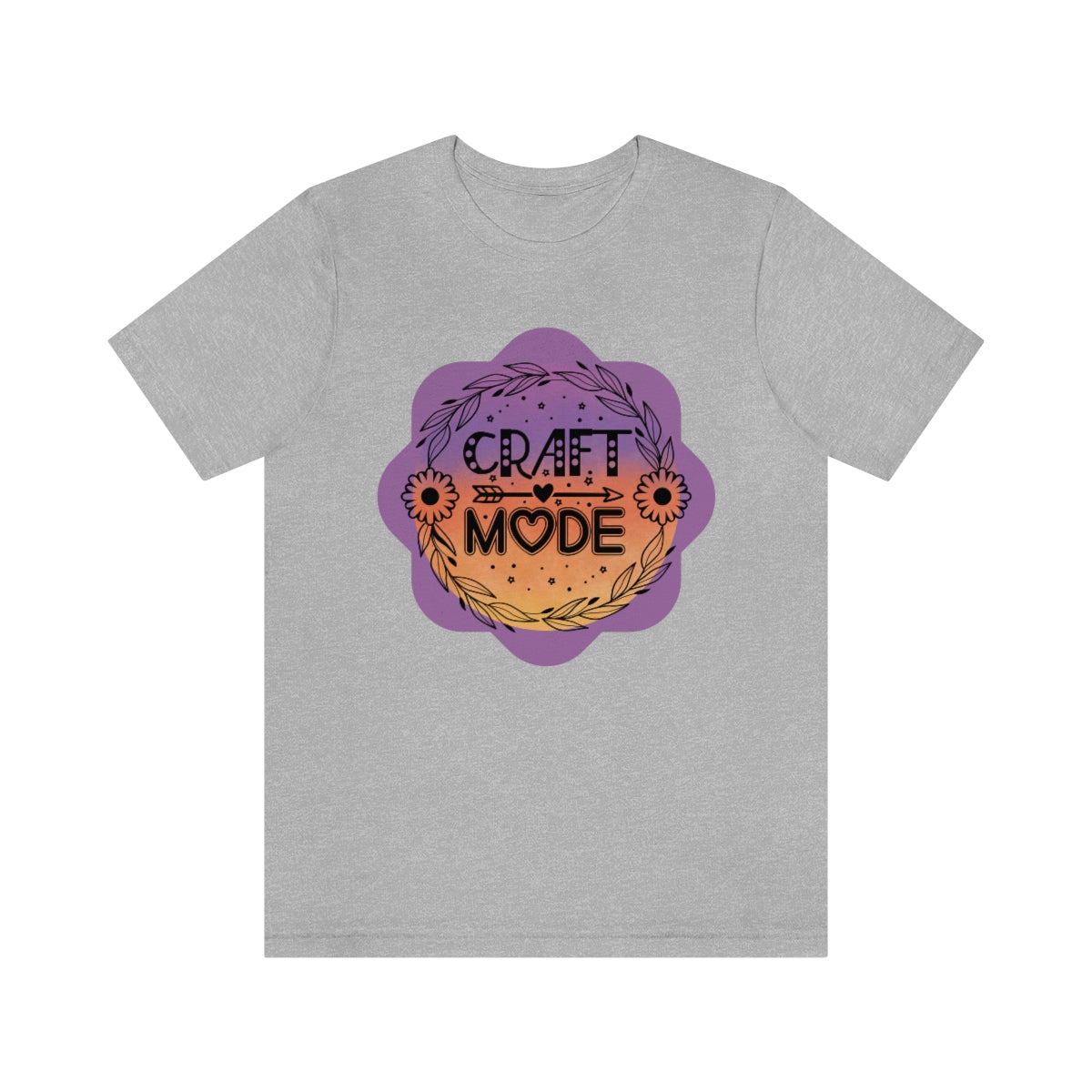 Craft Mode Purple Doodle Flower Unisex Jersey Short Sleeve Tee S-3XL