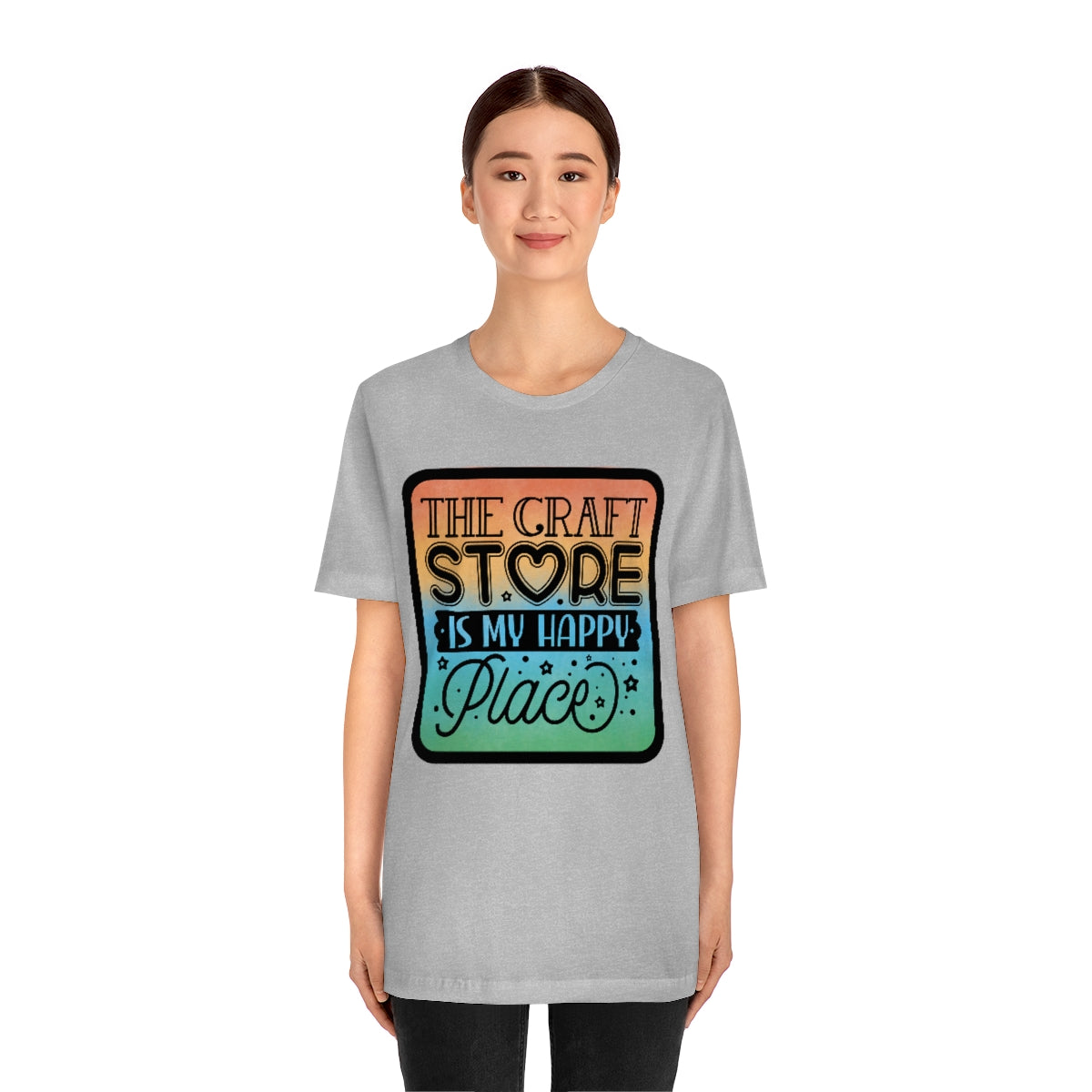 The Craft Store is My Happy Place Ombre Unisex Jersey Short Sleeve Tee S-3xl