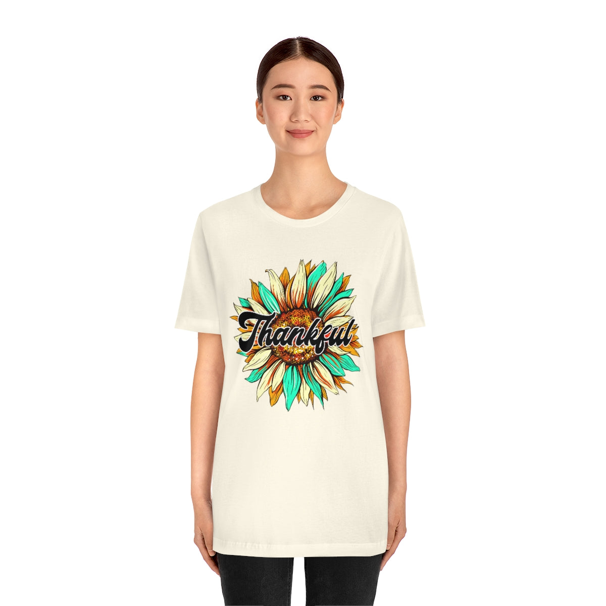 Thankful Western Sunflower Unisex Jersey Short Sleeve Tee S-3XL