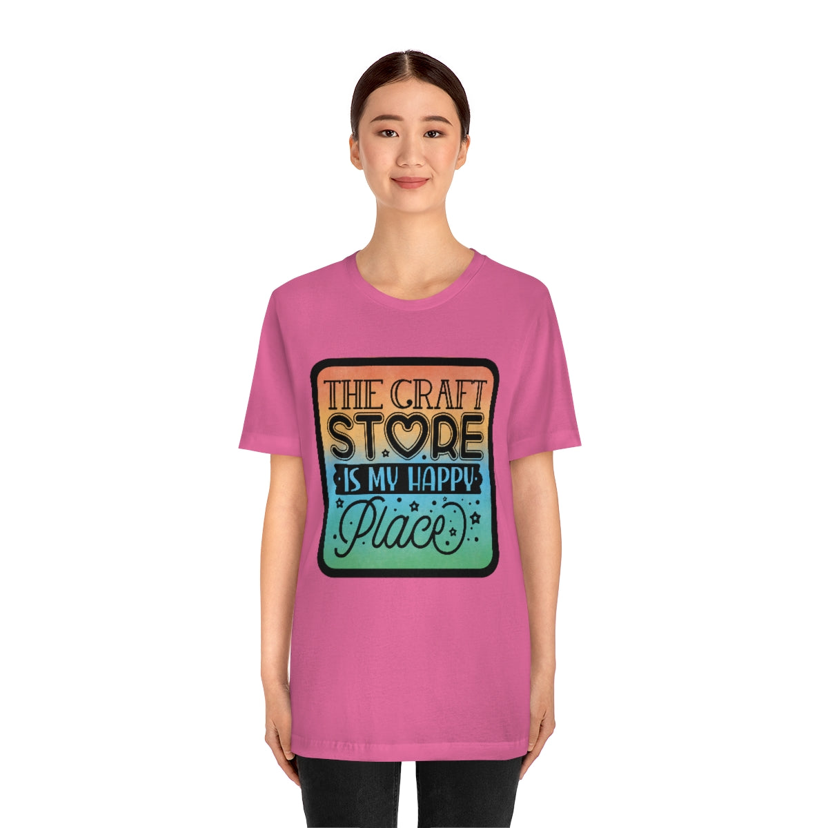 The Craft Store is My Happy Place Ombre Unisex Jersey Short Sleeve Tee S-3xl