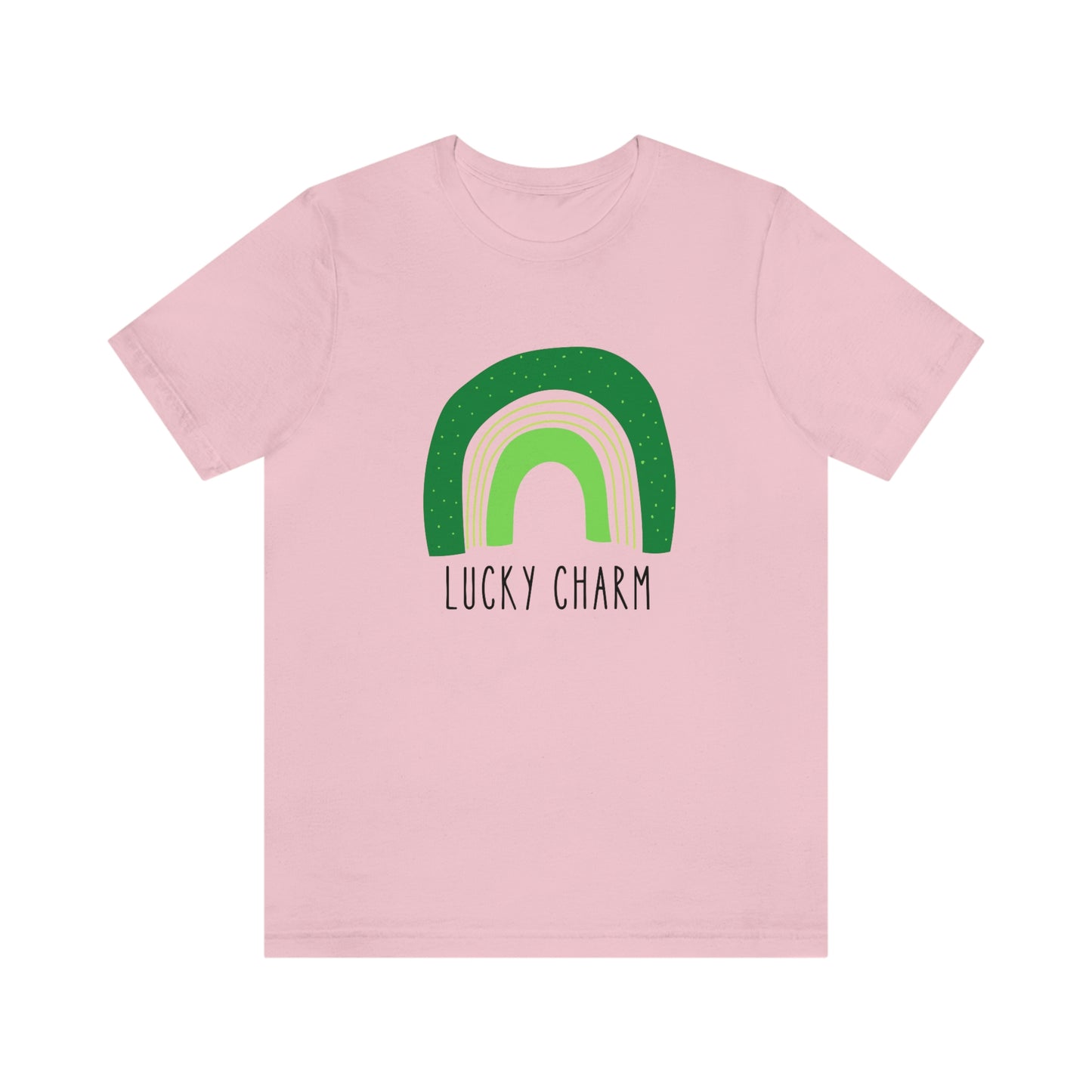 Lucky Charm Green Boho Rainbow St. Patrick's Day Unisex Jersey Short Sleeve Tee Small-3XL