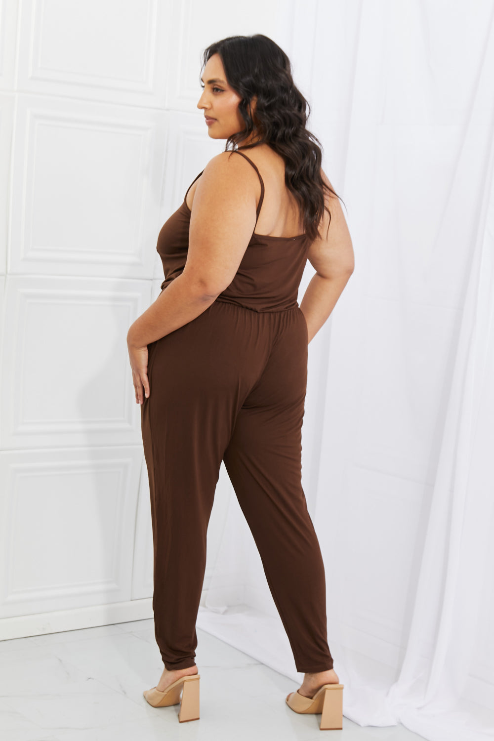 Capella Chocolate Comfy Casual Stretchy Jumpsuit S-3XL