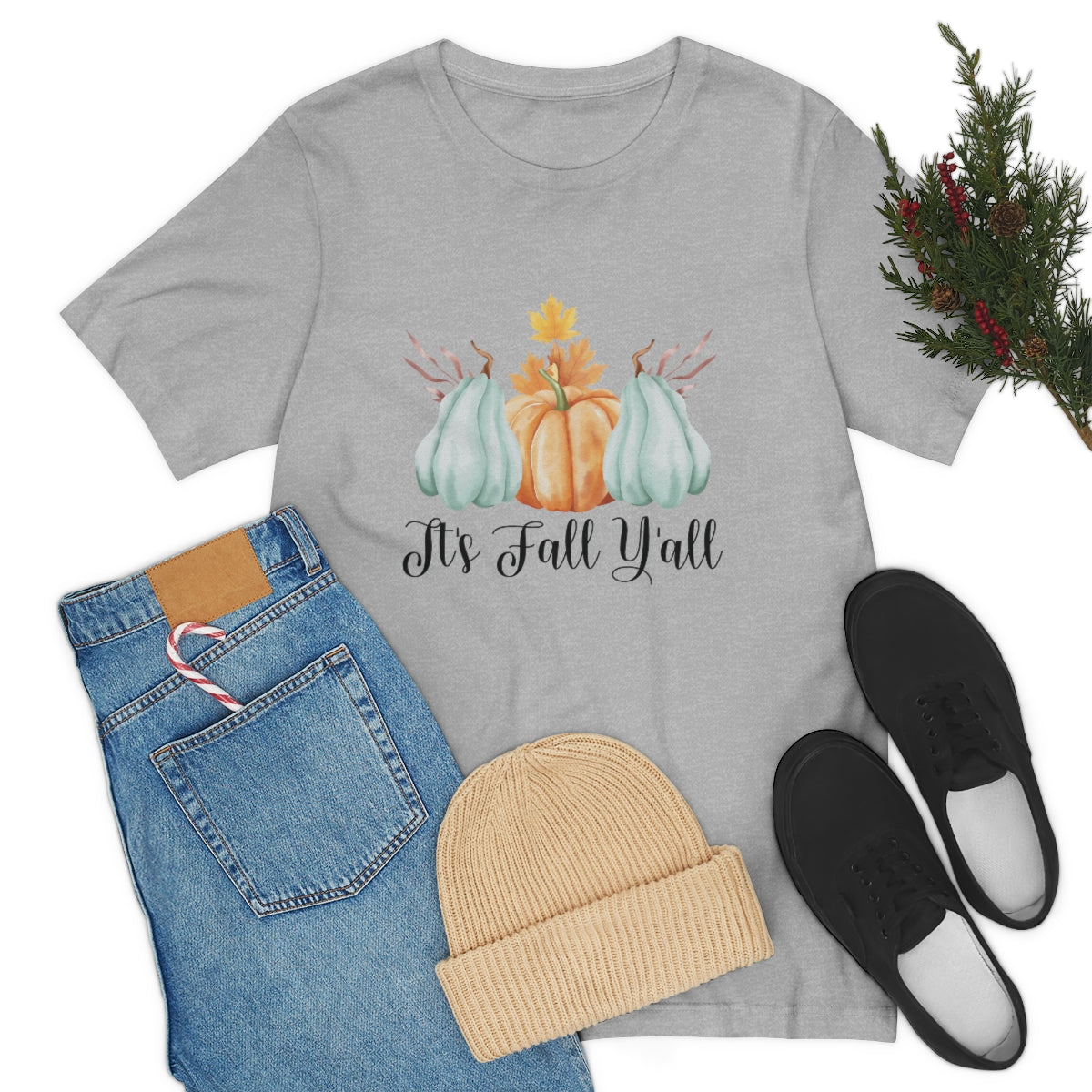 It's Fall Y'all Pumpkin Gourd Unisex Jersey Short Sleeve Tee XS-4XL