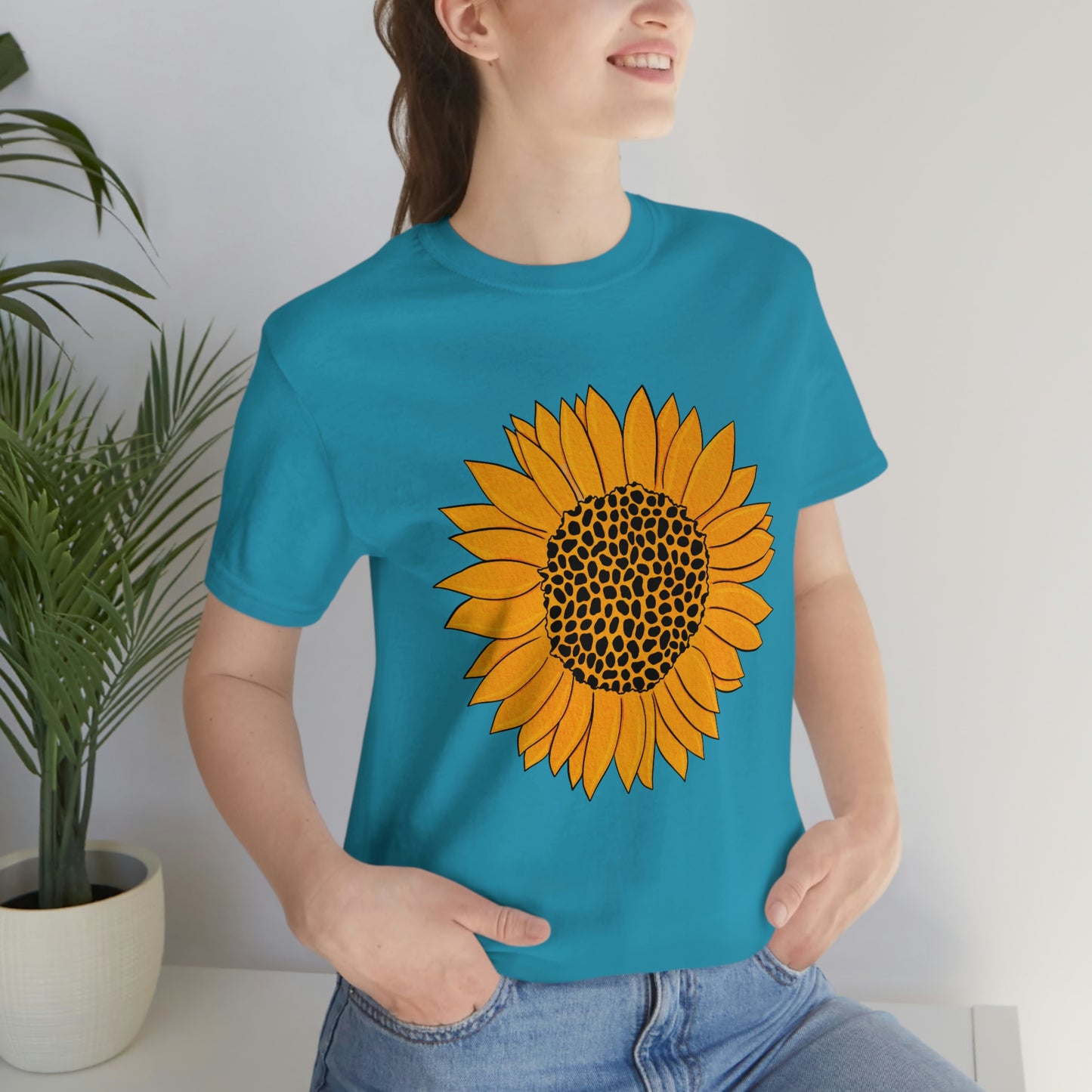 Sunny Sunflower Fall Unisex Jersey Short Sleeve Tee S-3XL
