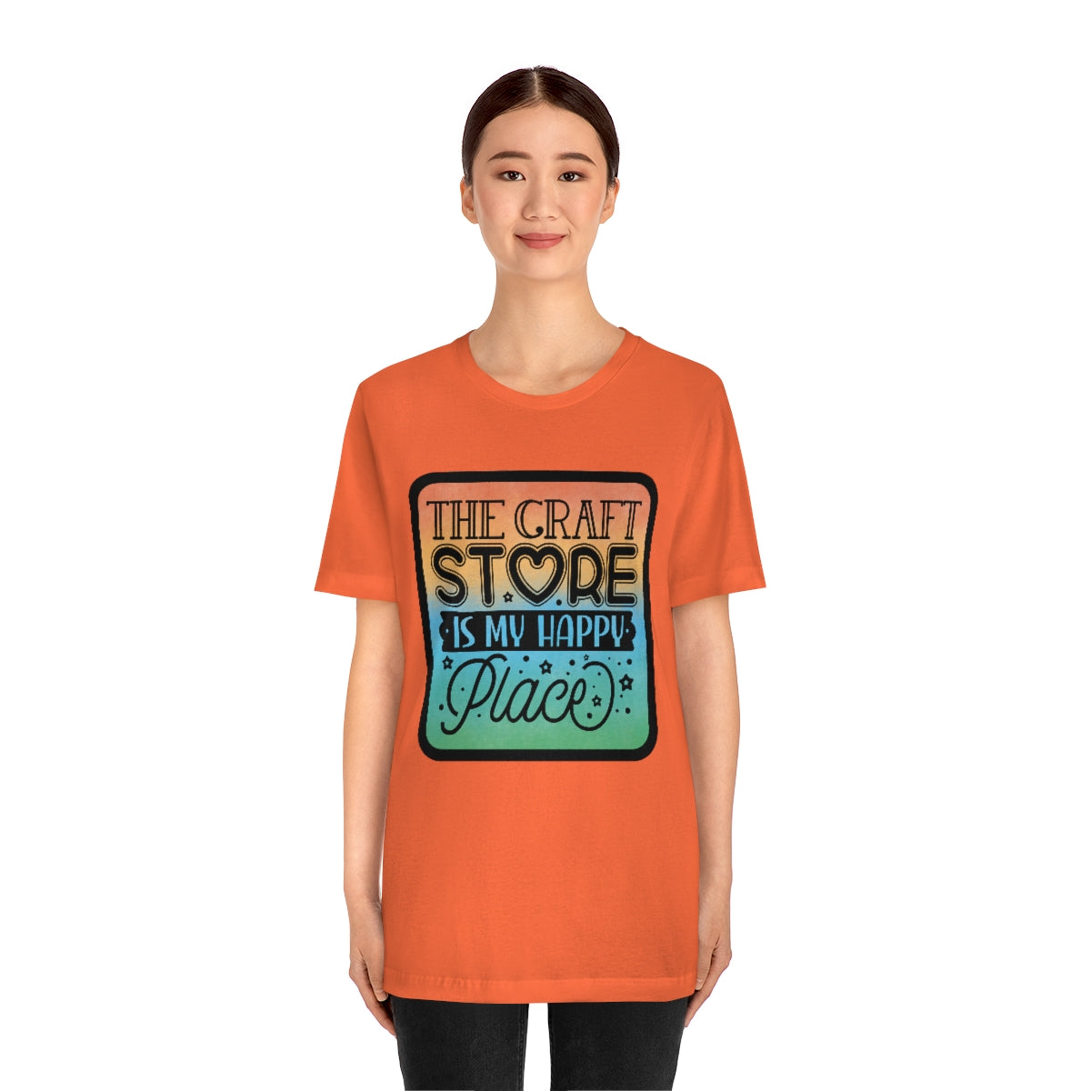 The Craft Store is My Happy Place Ombre Unisex Jersey Short Sleeve Tee S-3xl
