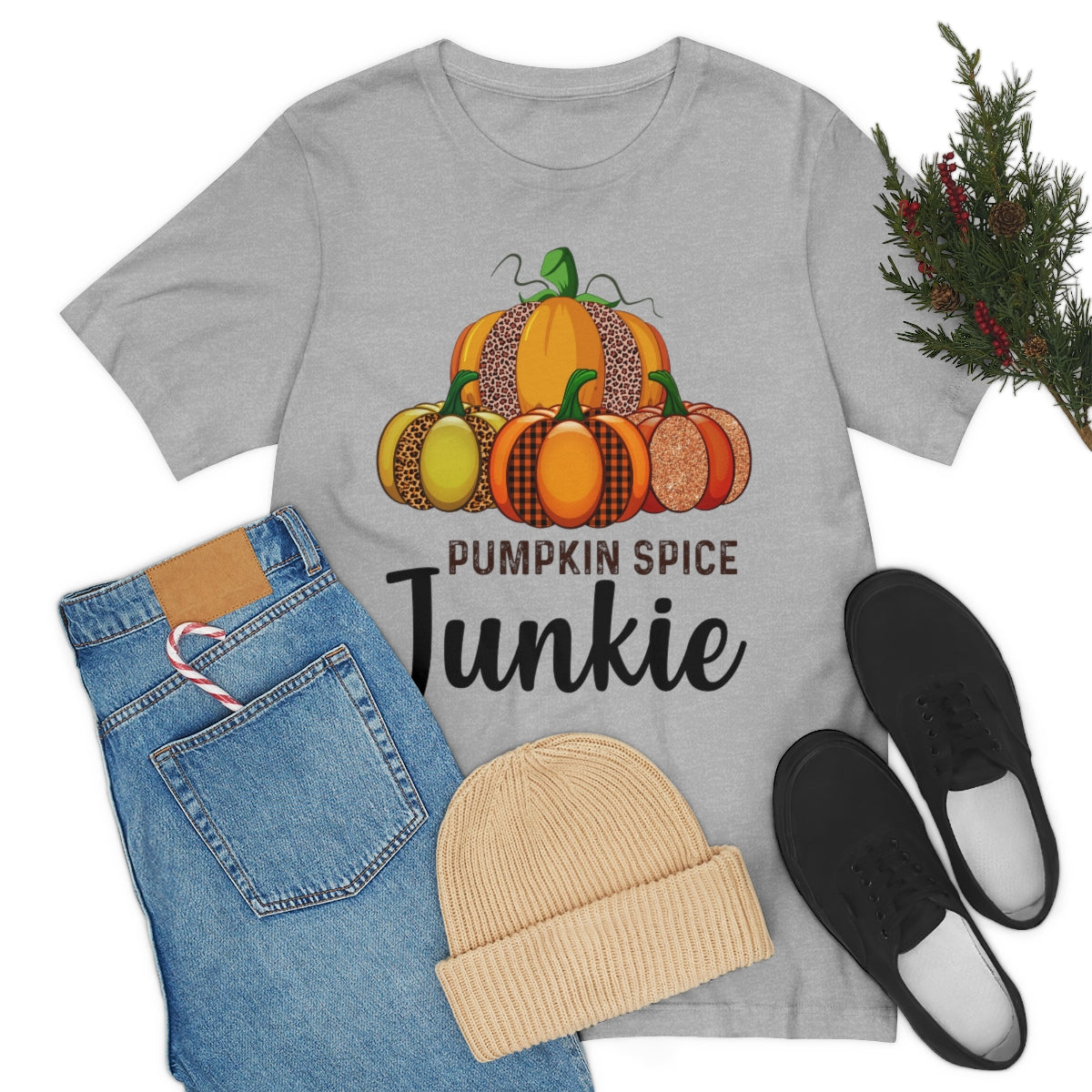 Pumpkin Spice Junkie Fall Unisex Jersey Short Sleeve Tee S-3XL
