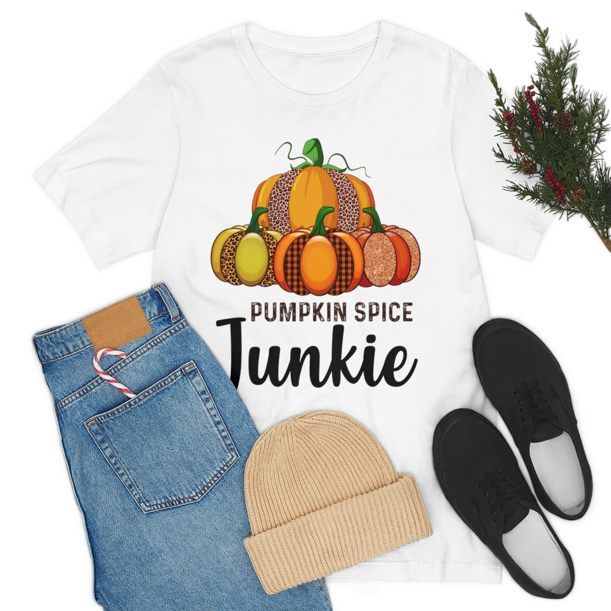 Pumpkin Spice Junkie Fall Unisex Jersey Short Sleeve Tee S-3XL
