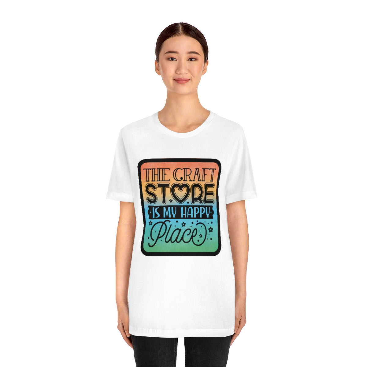 The Craft Store is My Happy Place Ombre Unisex Jersey Short Sleeve Tee S-3xl