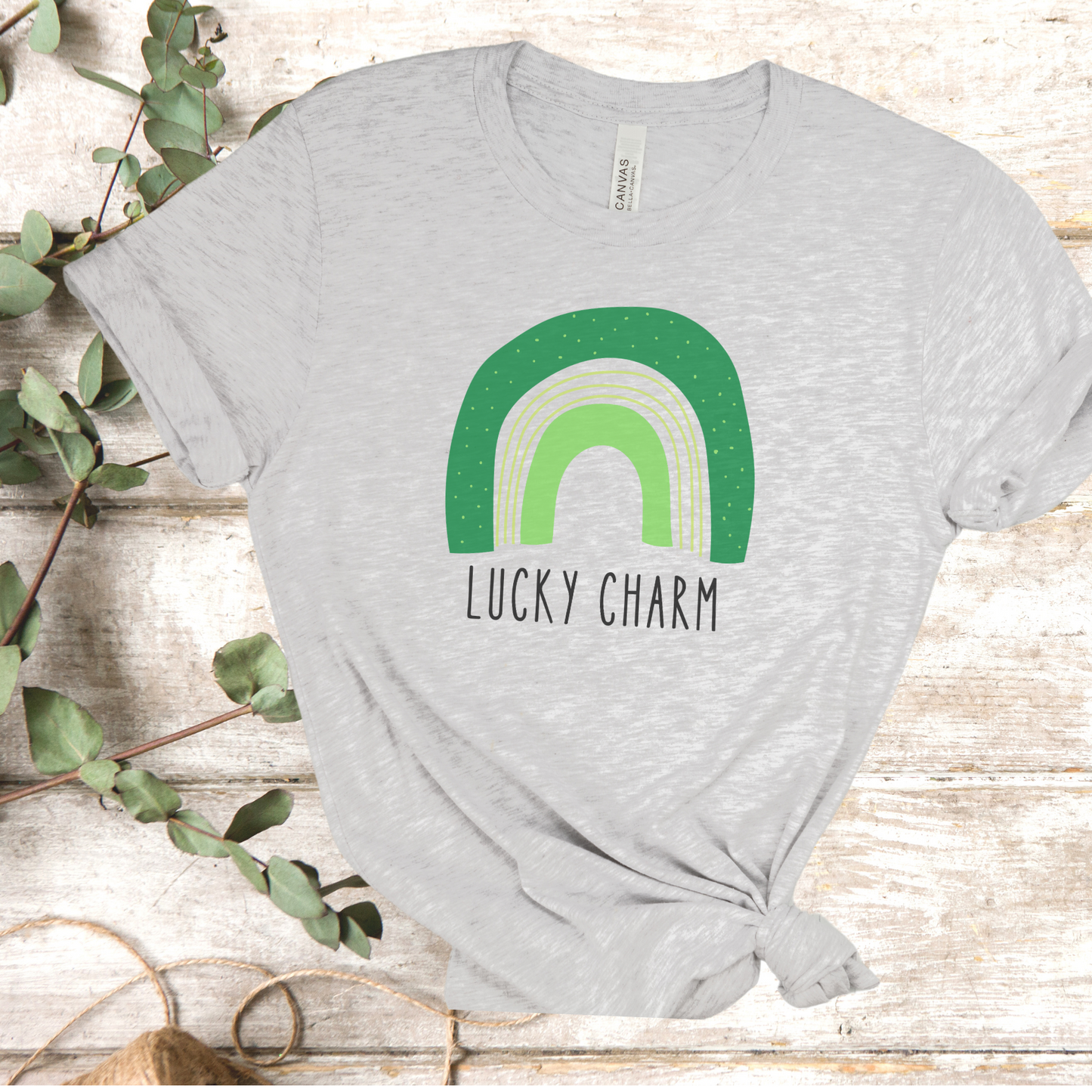 Lucky Charm Green Boho Rainbow St. Patrick's Day Unisex Jersey Short Sleeve Tee Small-3XL