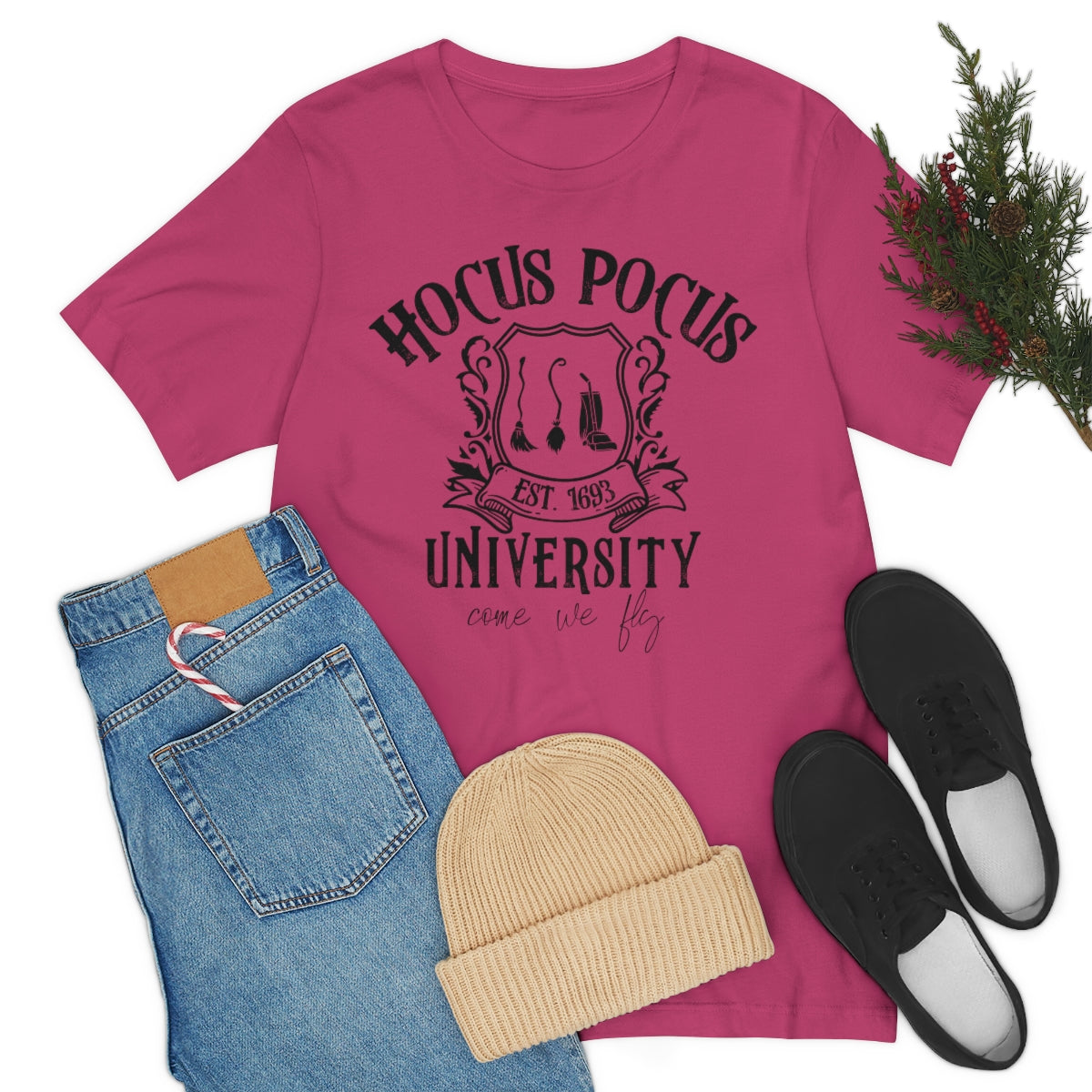Hocus Pocus University Halloween Come, We Fly Tee S-3XL
