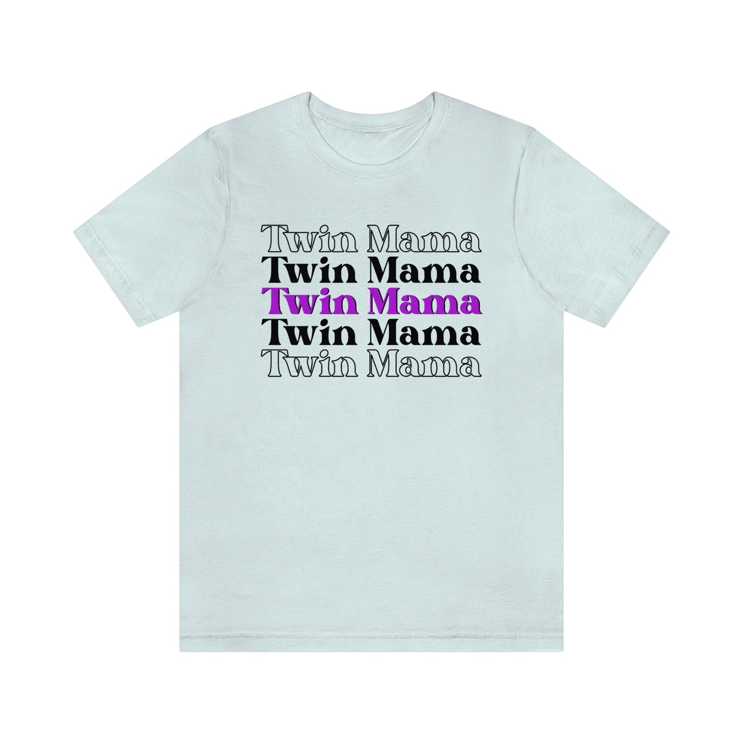 Twin Mama Purple Retro Style Unisex Jersey Short Sleeve Tee Small-3XL