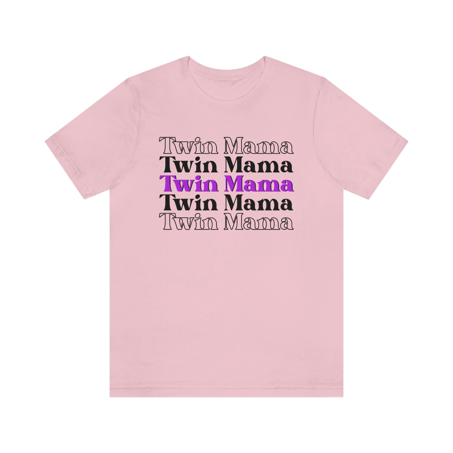 Twin Mama Purple Retro Style Unisex Jersey Short Sleeve Tee Small-3XL