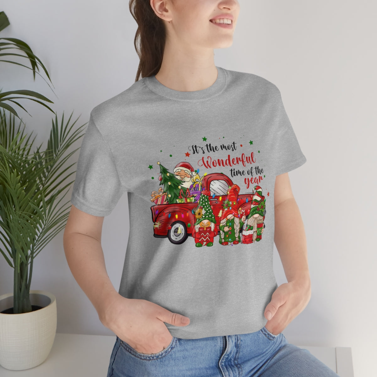 It's the Most Wonderful Time of the Year Santa Gnome Unisex Jersey Short Sleeve Tee S-3XL