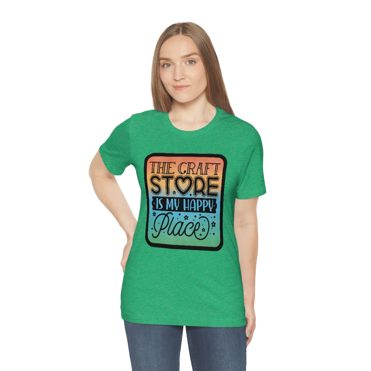 The Craft Store is My Happy Place Ombre Unisex Jersey Short Sleeve Tee S-3xl