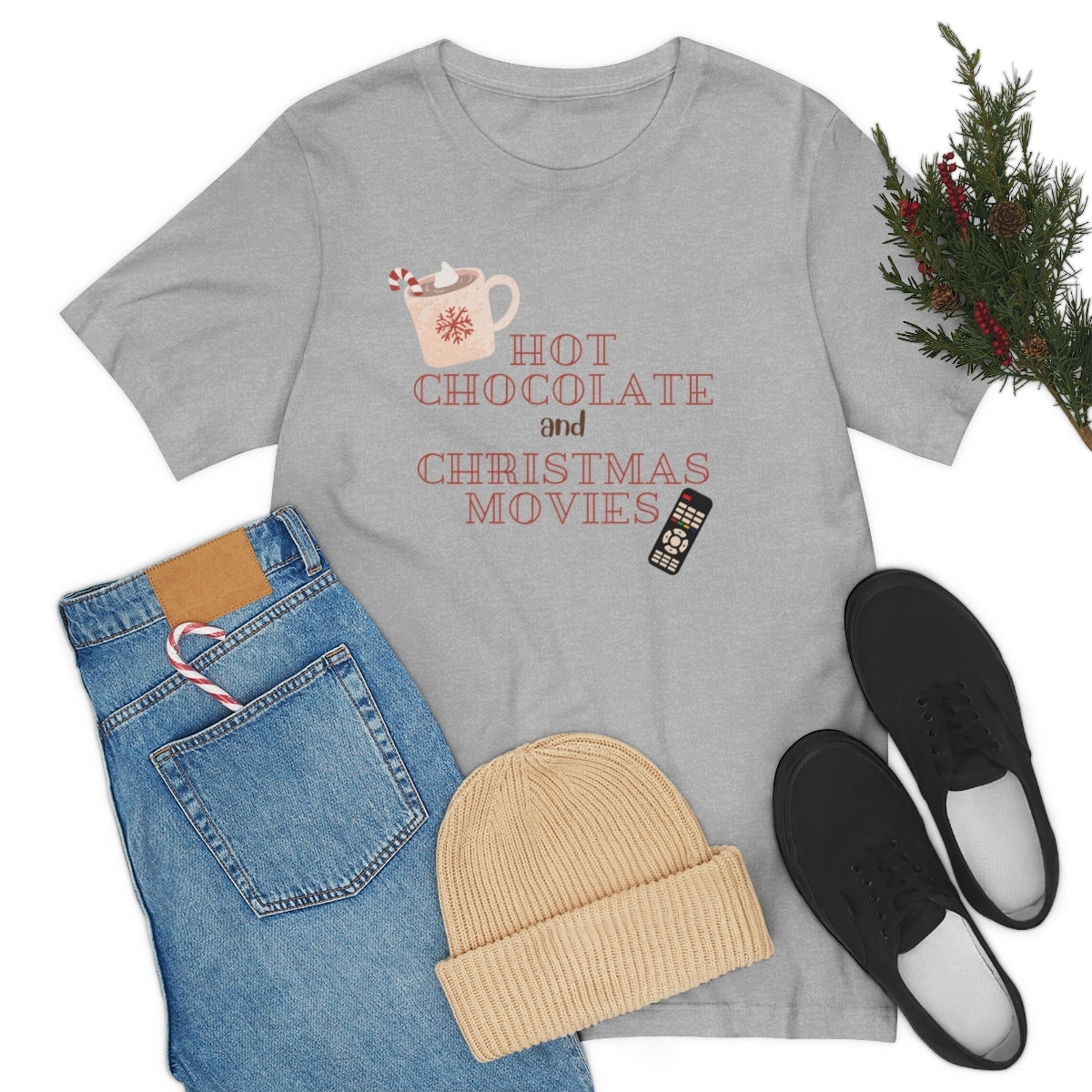 Hot Chocolate and Christmas Movies Unisex Tee S-3XL