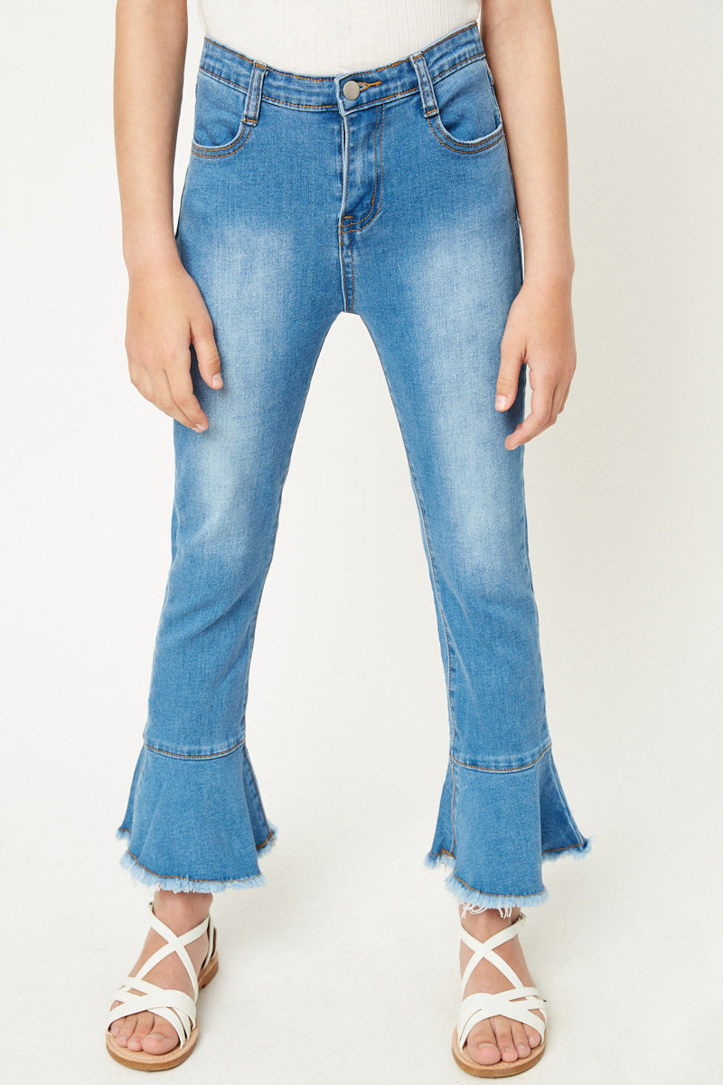 Farah Distressed Cropped Filrly Flare Jeans girls S-XL