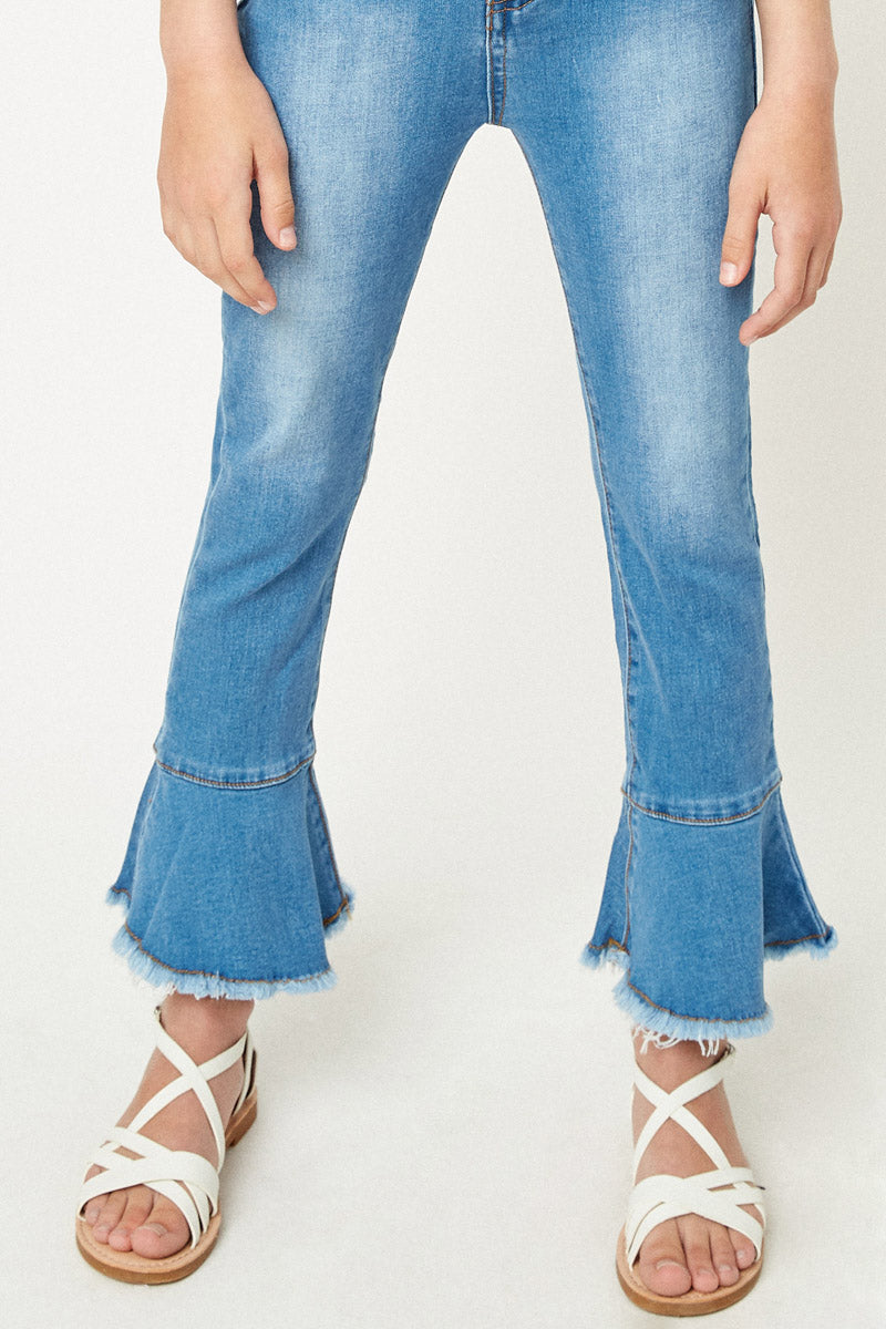 Farah Distressed Cropped Filrly Flare Jeans girls S-XL