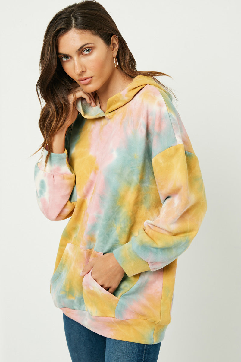 Harmony Misses Oversized Tie Dye Hooded Sweatshirt S-L