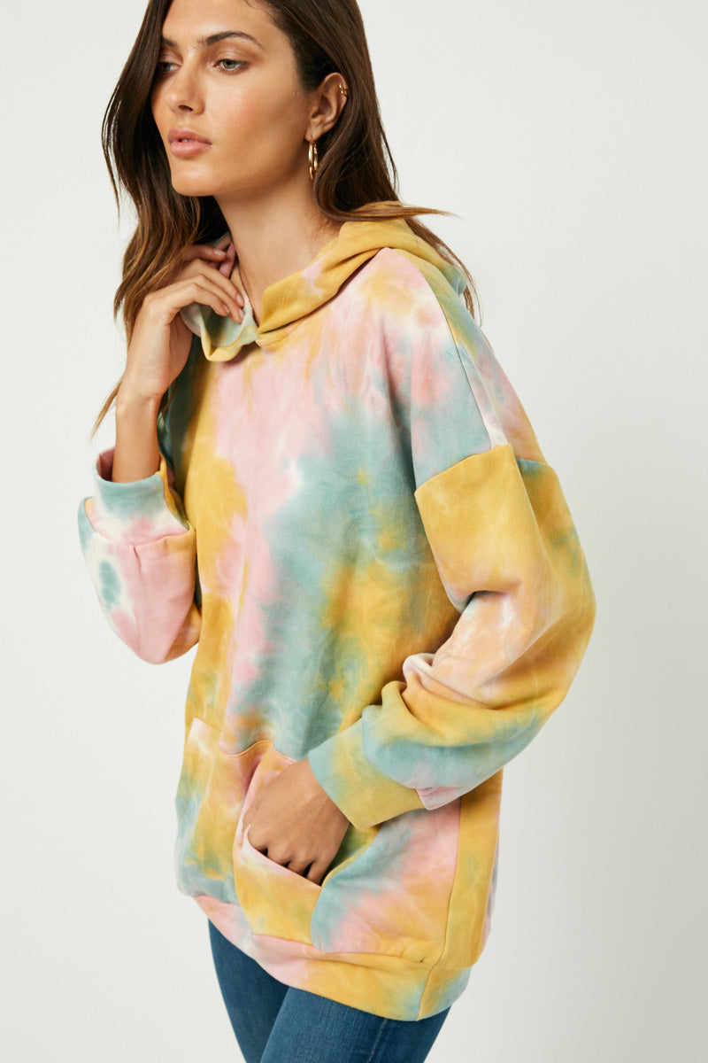 Harmony Misses Oversized Tie Dye Hooded Sweatshirt S-L