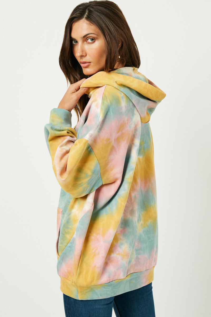 Harmony Misses Oversized Tie Dye Hooded Sweatshirt S-L