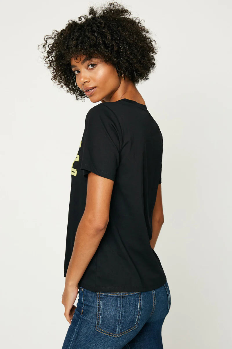 Tara Misses Black Fuzzy Love T-Shirt S-L
