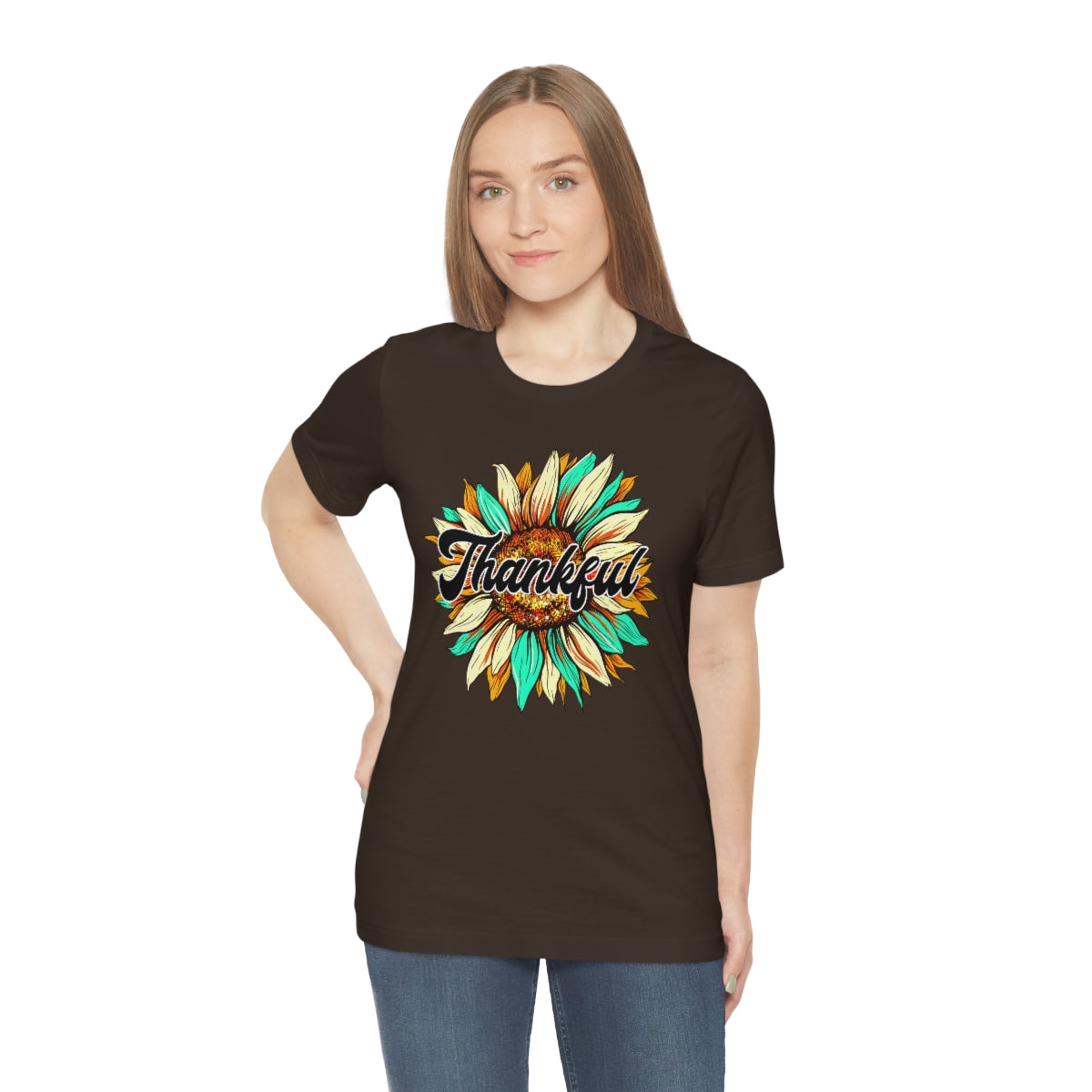 Thankful Western Sunflower Unisex Jersey Short Sleeve Tee S-3XL