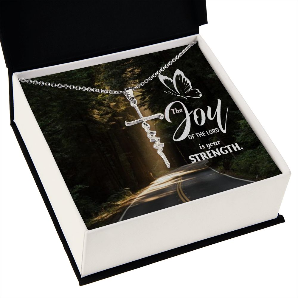 Faith Cross Necklace- The Joy of the Lord is your Strength