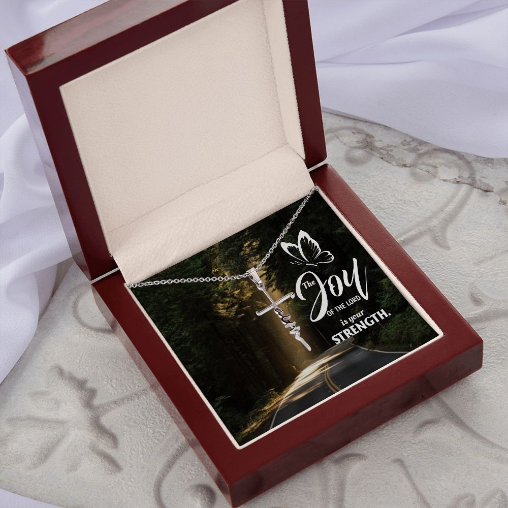 Faith Cross Necklace- The Joy of the Lord is your Strength