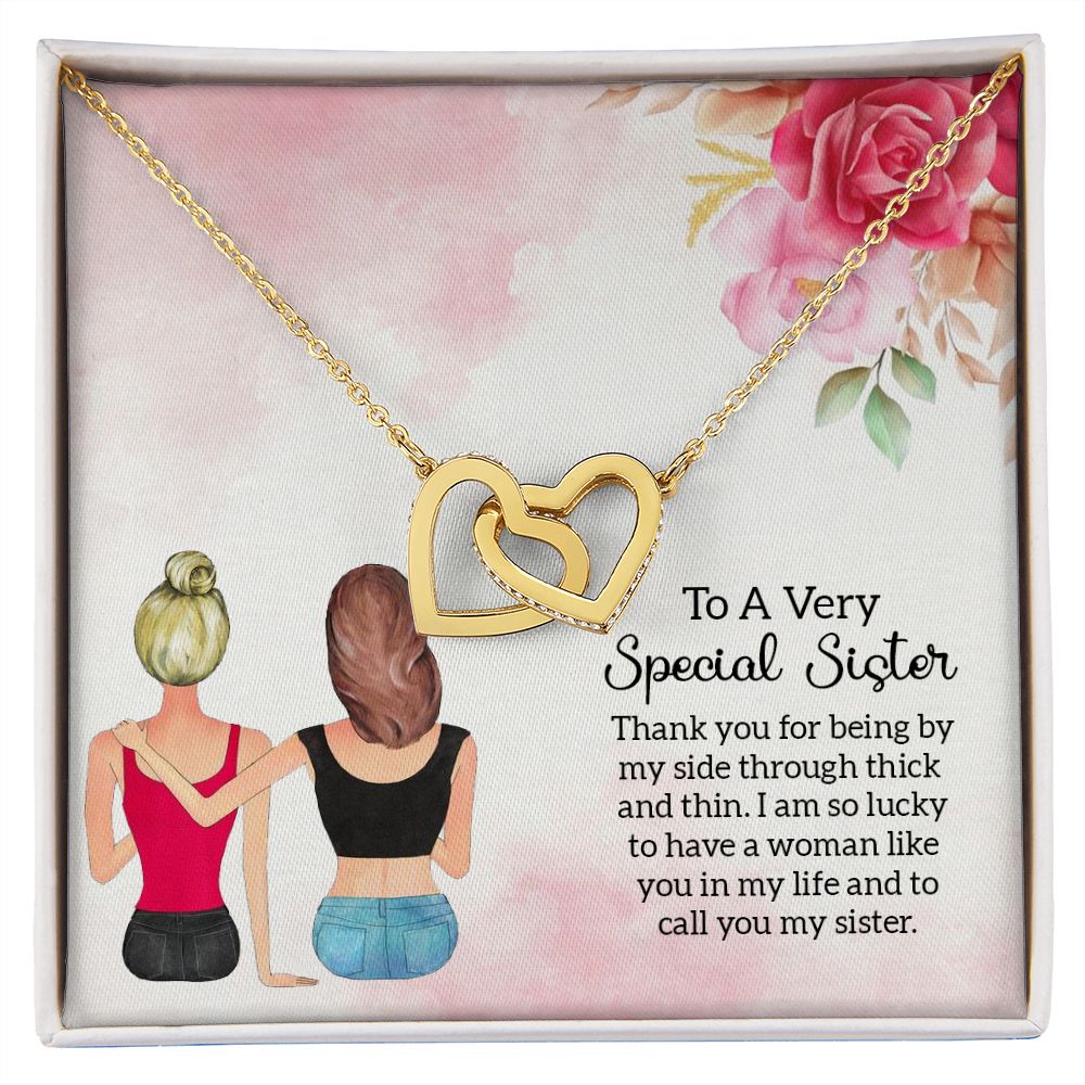 Special Sister Interlocking Hearts Necklace