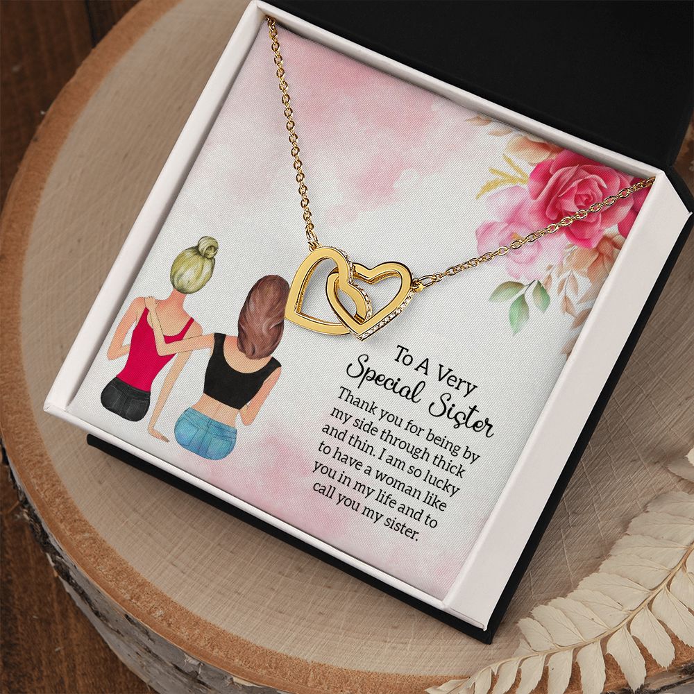 Special Sister Interlocking Hearts Necklace