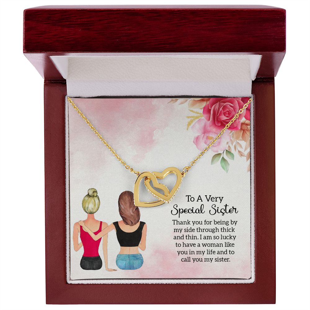 Special Sister Interlocking Hearts Necklace