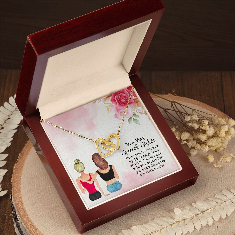 Special Sister Interlocking Hearts Necklace