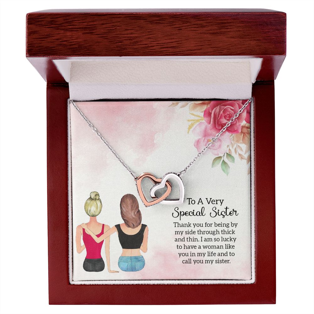 Special Sister Interlocking Hearts Necklace