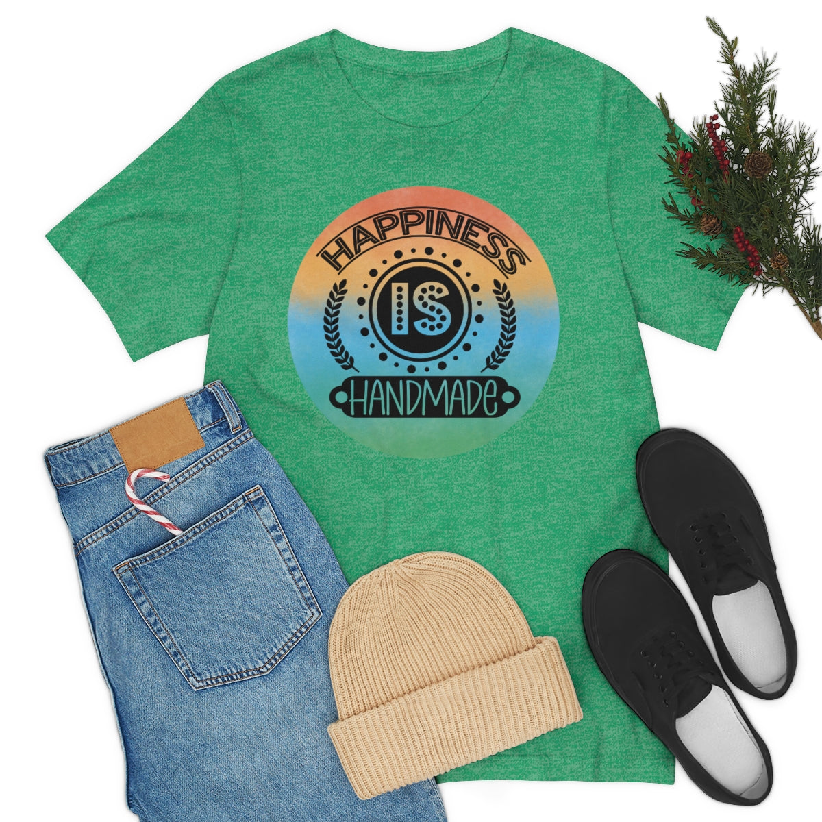 Happiness is Handmade Ombre Unisex Jersey Short Sleeve Tee S-3XL