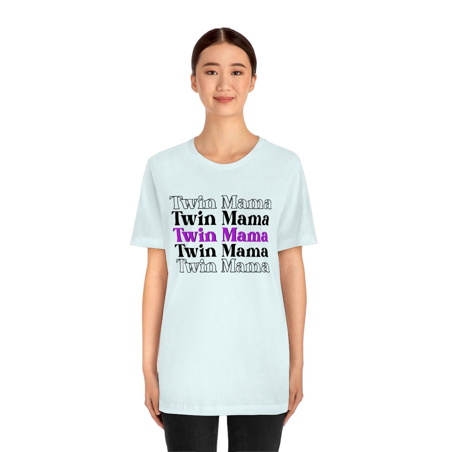 Twin Mama Purple Retro Style Unisex Jersey Short Sleeve Tee Small-3XL