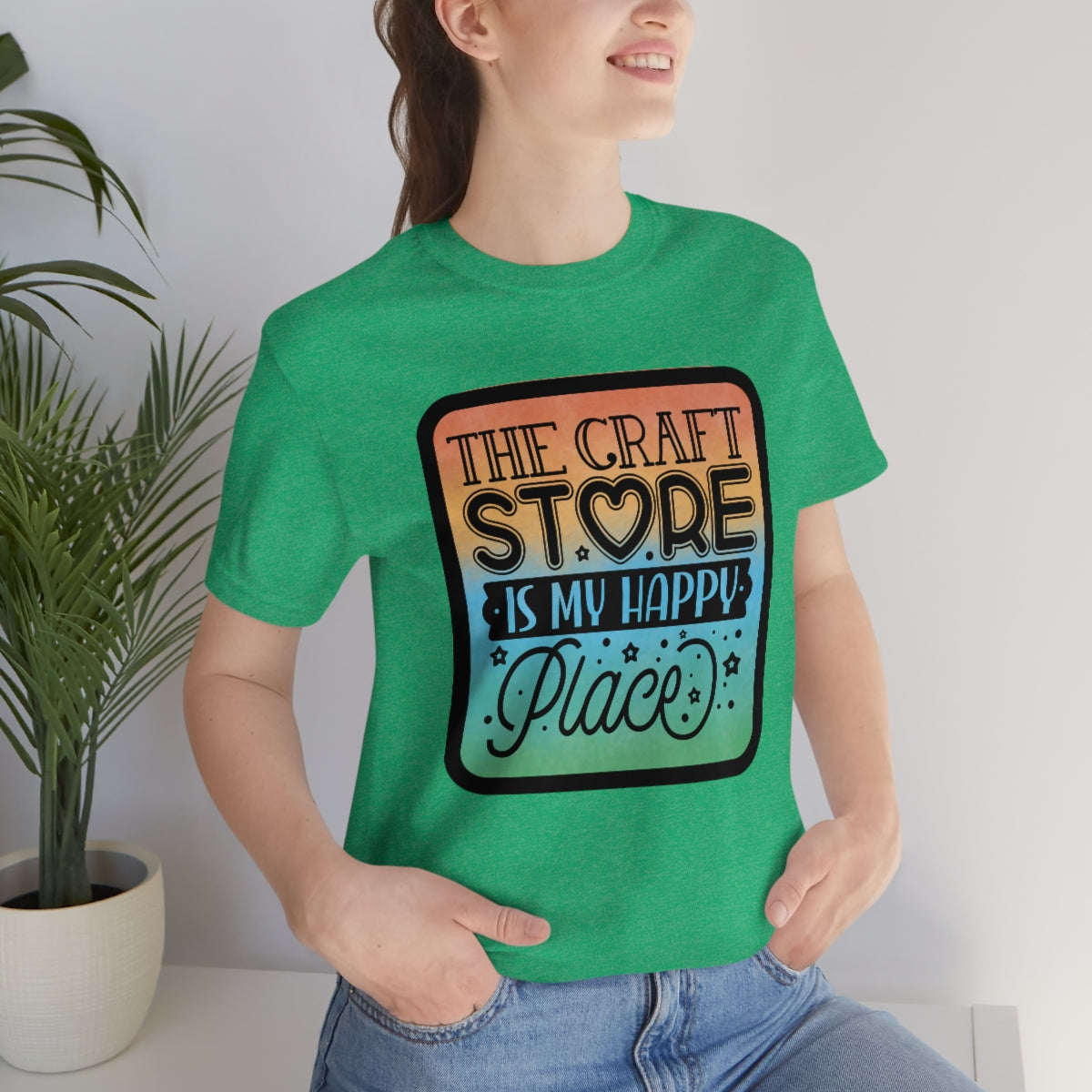 The Craft Store is My Happy Place Ombre Unisex Jersey Short Sleeve Tee S-3xl