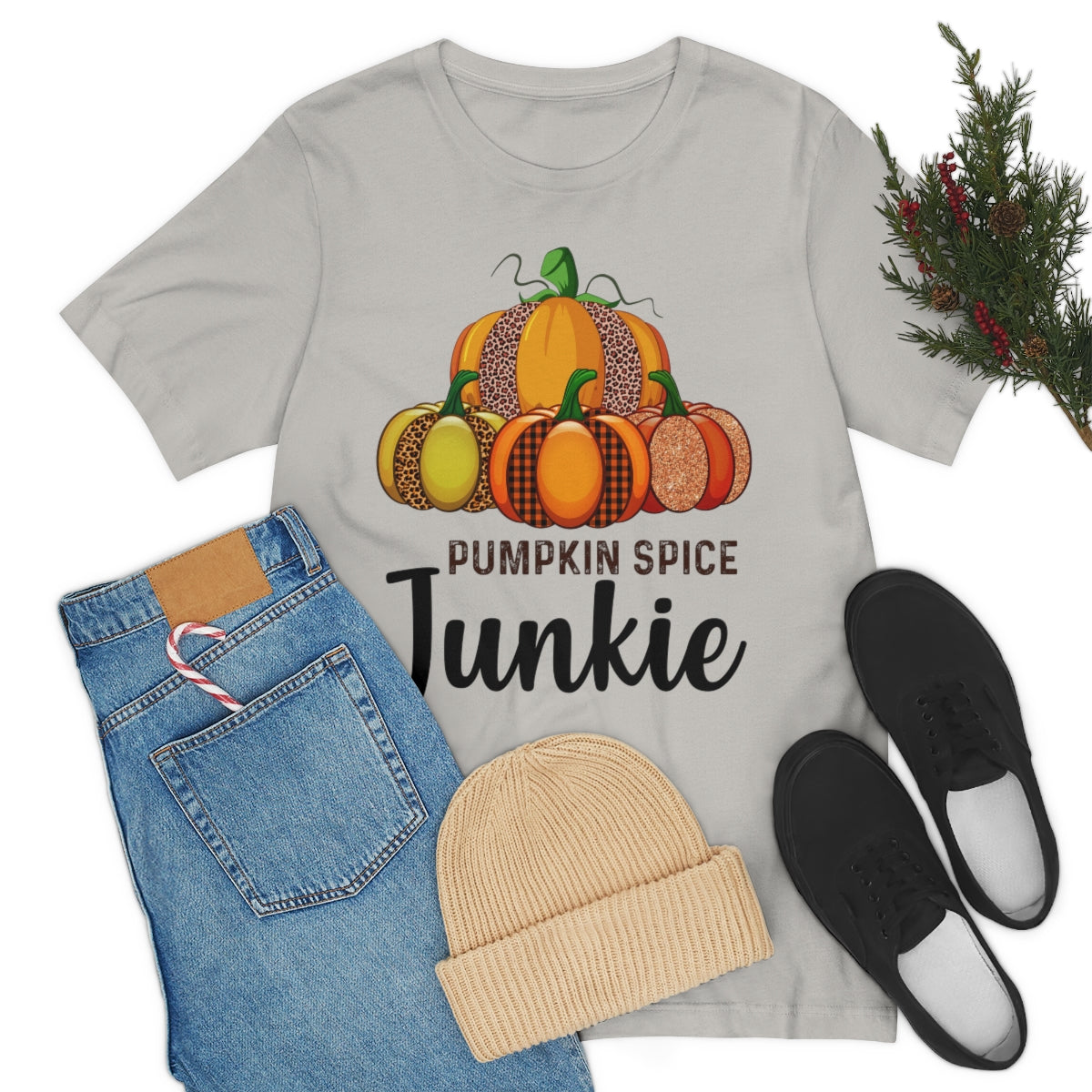 Pumpkin Spice Junkie Fall Unisex Jersey Short Sleeve Tee S-3XL