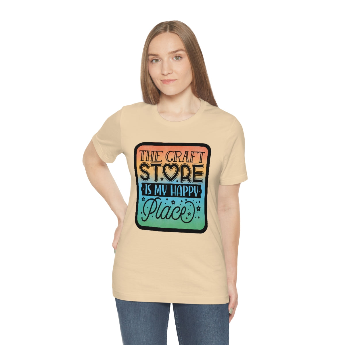The Craft Store is My Happy Place Ombre Unisex Jersey Short Sleeve Tee S-3xl