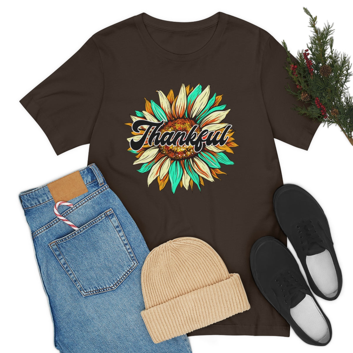 Thankful Western Sunflower Unisex Jersey Short Sleeve Tee S-3XL
