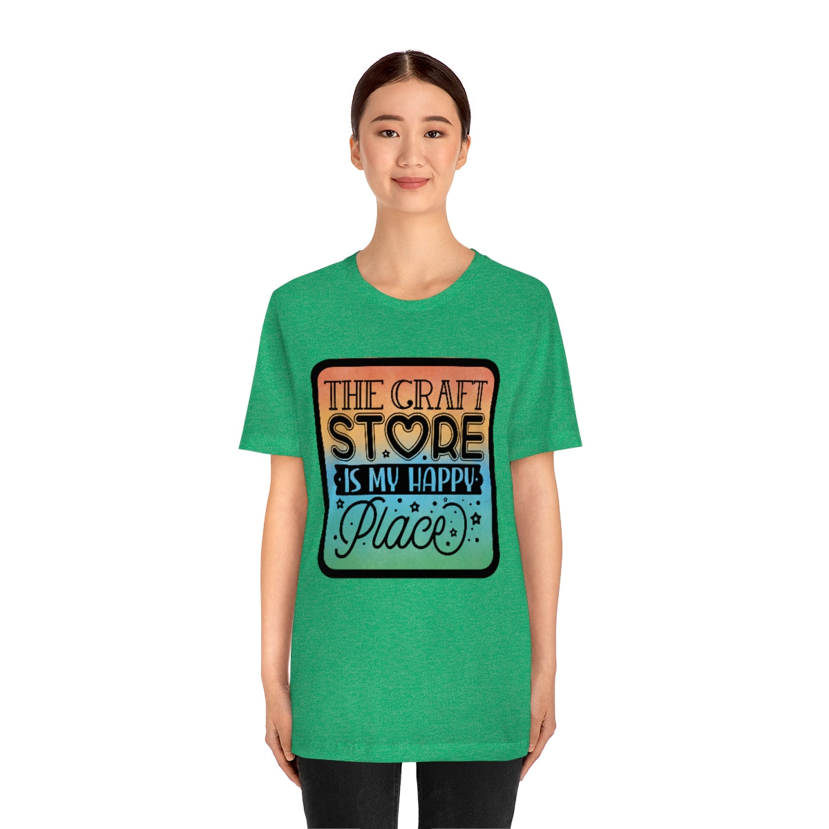 The Craft Store is My Happy Place Ombre Unisex Jersey Short Sleeve Tee S-3xl