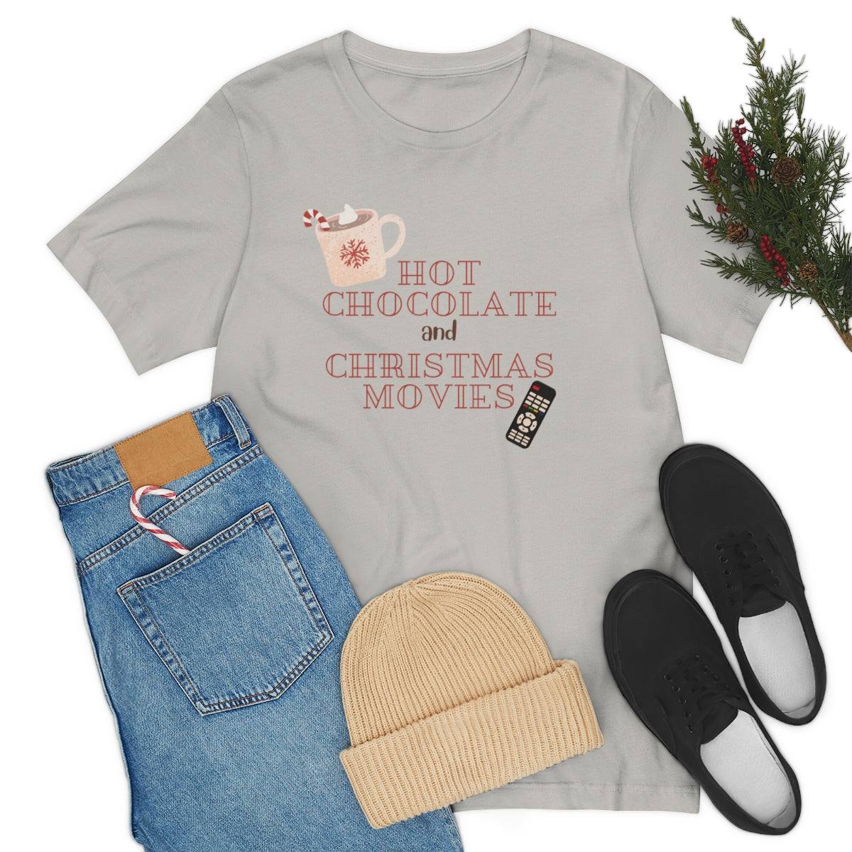 Hot Chocolate and Christmas Movies Unisex Tee S-3XL