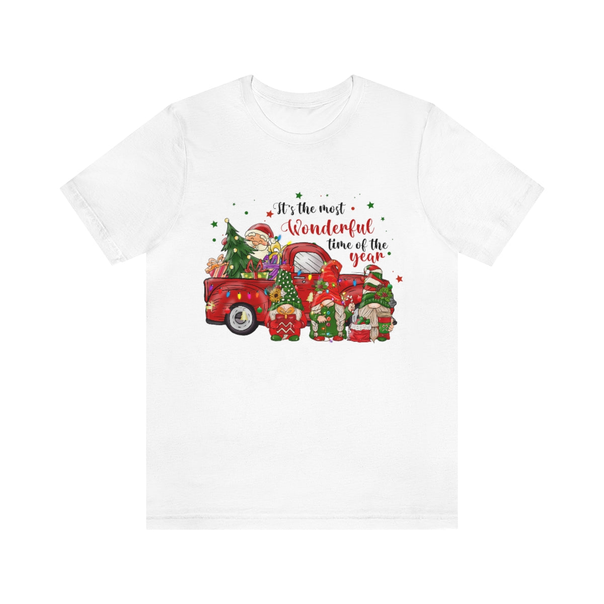It's the Most Wonderful Time of the Year Santa Gnome Unisex Jersey Short Sleeve Tee S-3XL