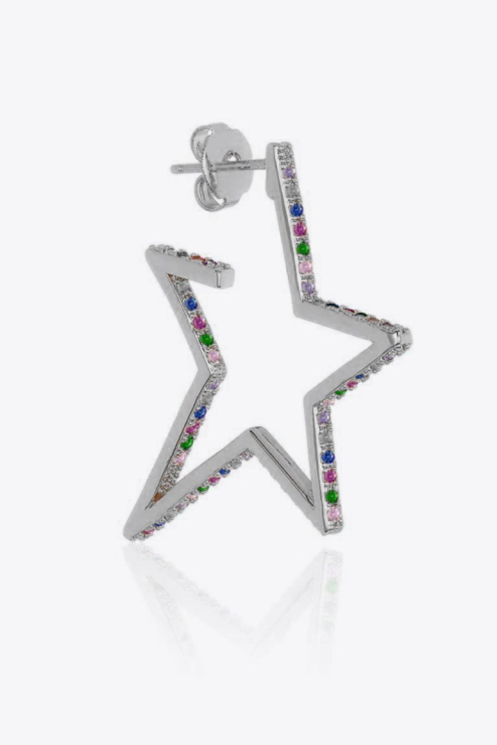 Star Gold Plated Zircon Earrings