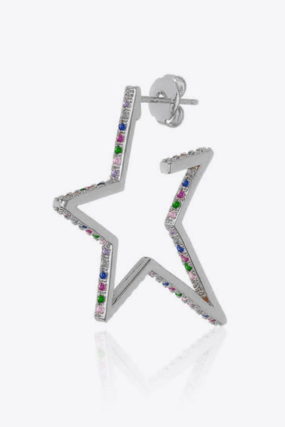 Star Gold Plated Zircon Earrings