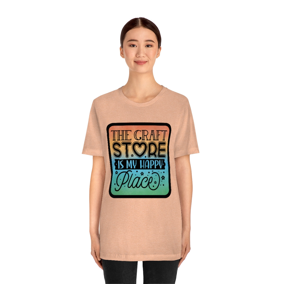 The Craft Store is My Happy Place Ombre Unisex Jersey Short Sleeve Tee S-3xl