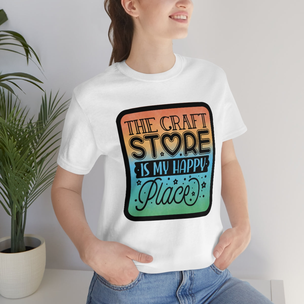 The Craft Store is My Happy Place Ombre Unisex Jersey Short Sleeve Tee S-3xl