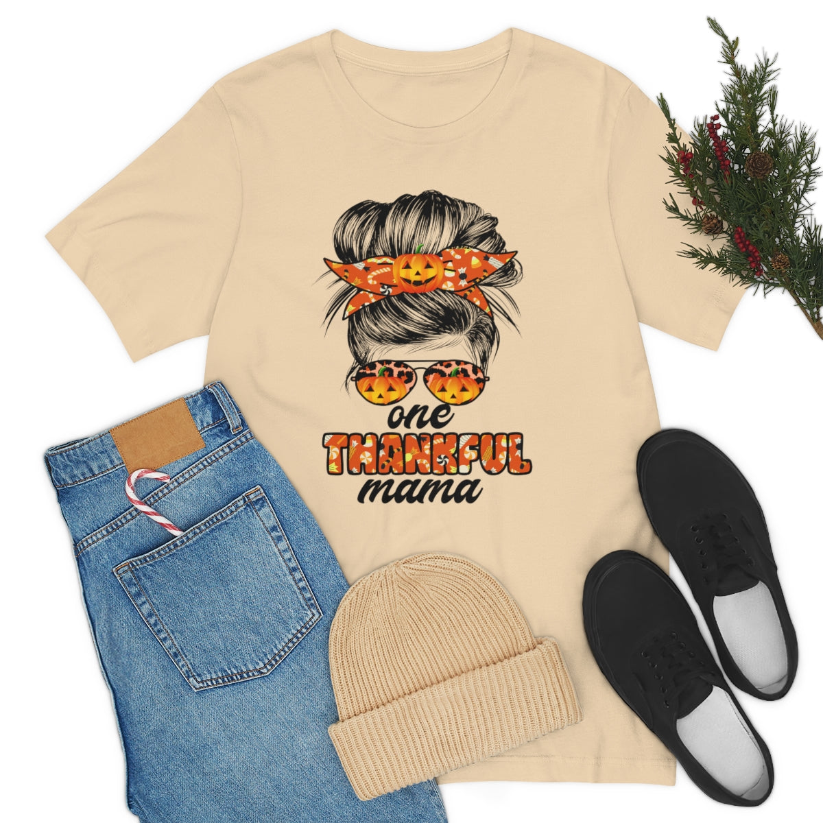 One Thankful Mama Fall Unisex Jersey Short Sleeve Tee S-3XL