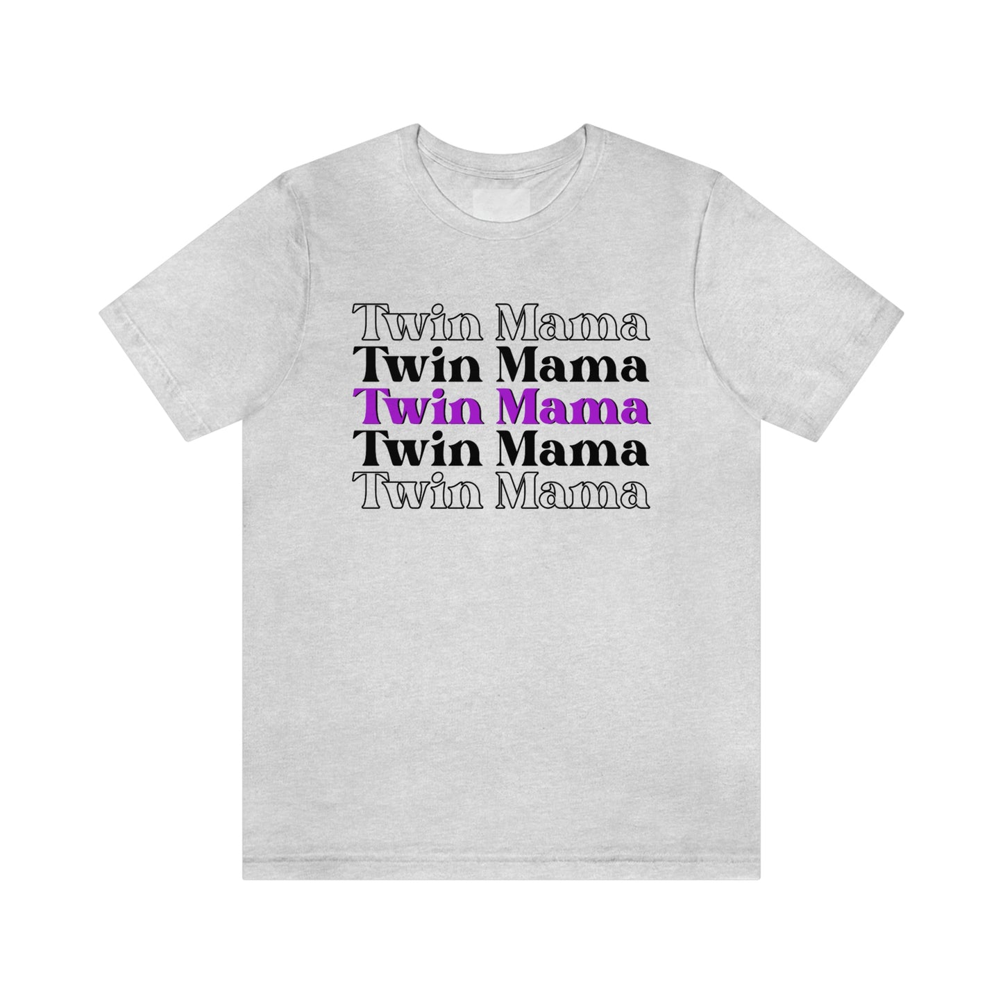 Twin Mama Purple Retro Style Unisex Jersey Short Sleeve Tee Small-3XL