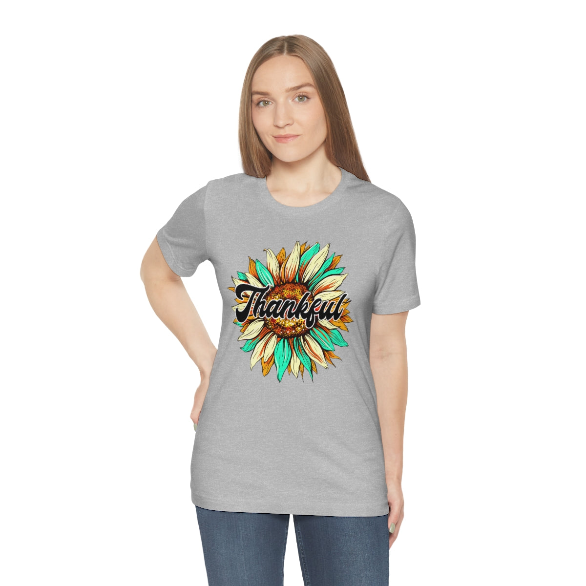 Thankful Western Sunflower Unisex Jersey Short Sleeve Tee S-3XL